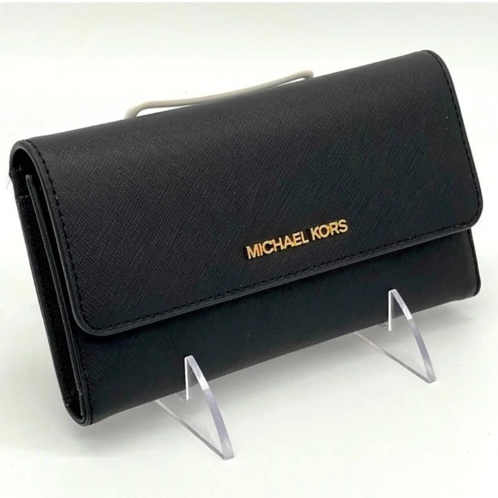 Michael Kors Trifold Wallet Black Leather (NWT)